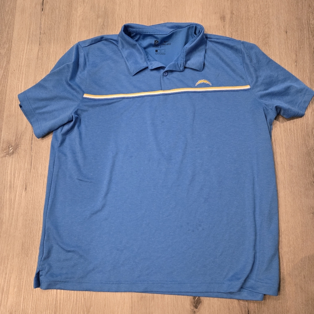 Los Angeles Chargers NFL Nike DRI-FIT On Field Apparel Short Sleeve Polo Sz XL
